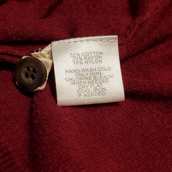 LOFT Shirred Shoulder Cardigan - Beet - Picture 8 of 9